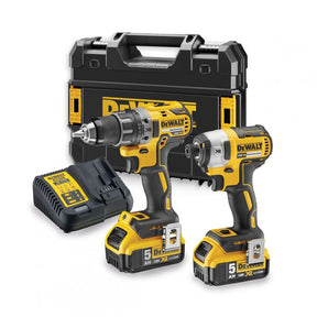 Kit Dewalt Taladro atornillador DCD791 + Atornillador de impacto DCF887 + 2bat 5,0Ah + Cargador + TSTAK II DCK268P2T