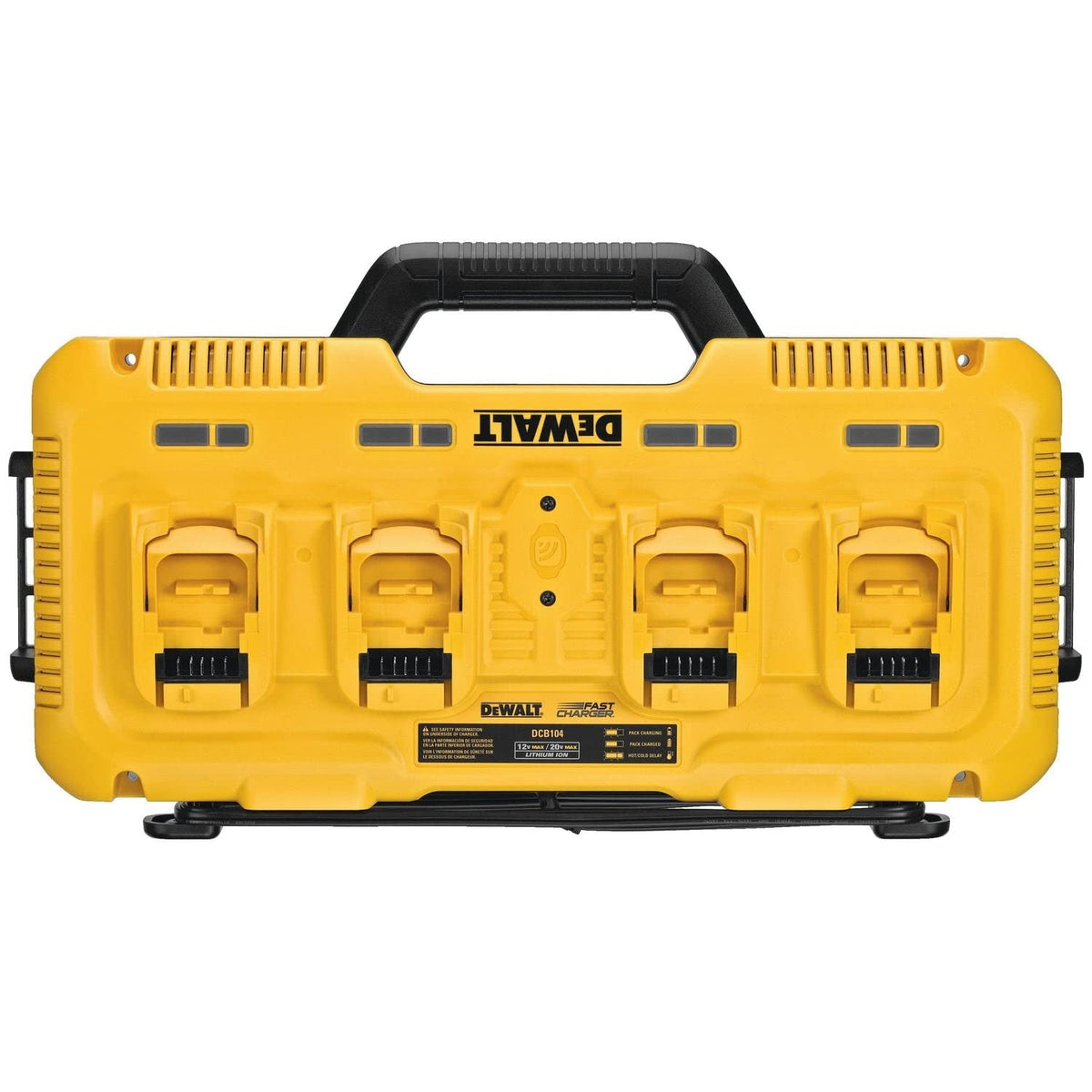 Cargador rápido de 4 puertos DeWalt DCB104 18V Li-ion XR