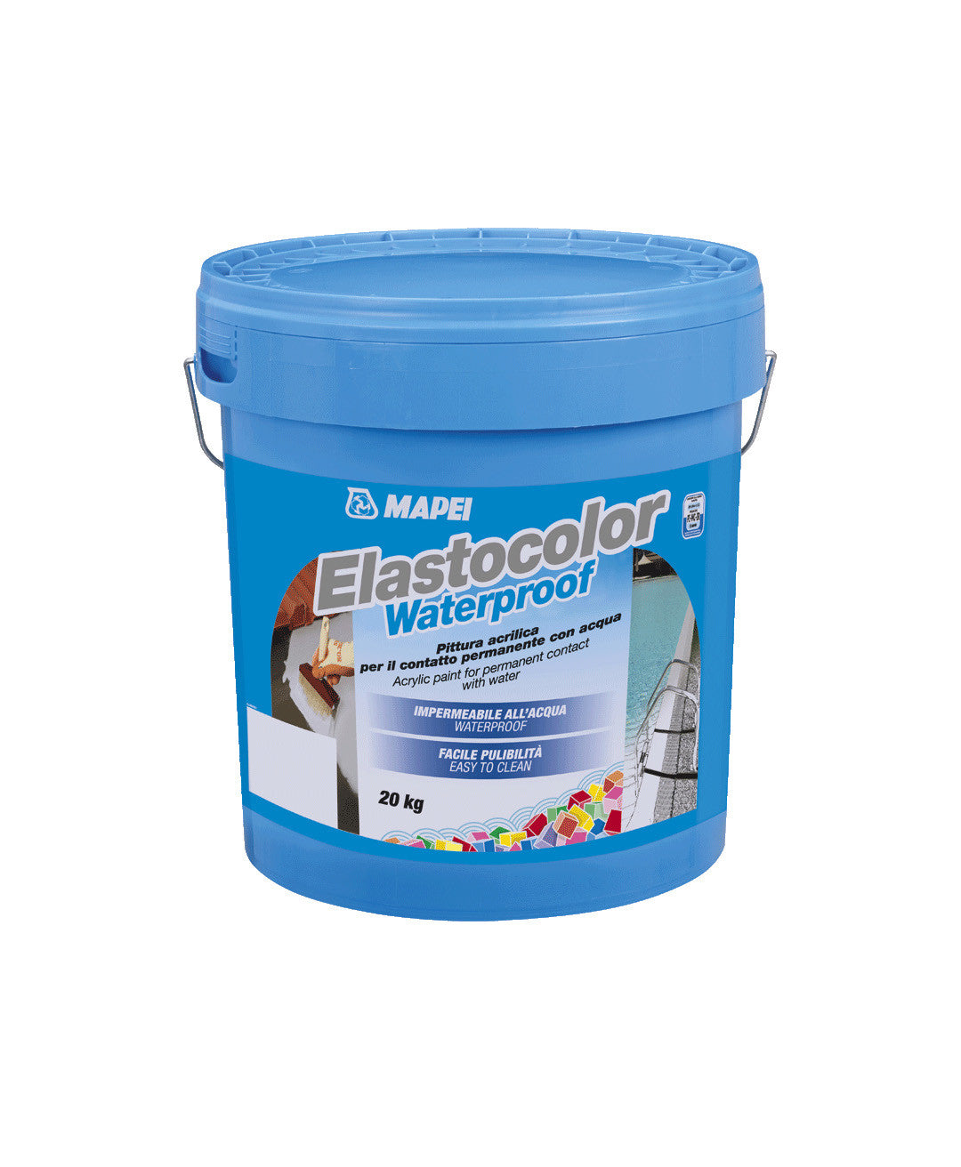 Bote Pintura para piscinas Elastocolor Waterproof 20kg Mapei