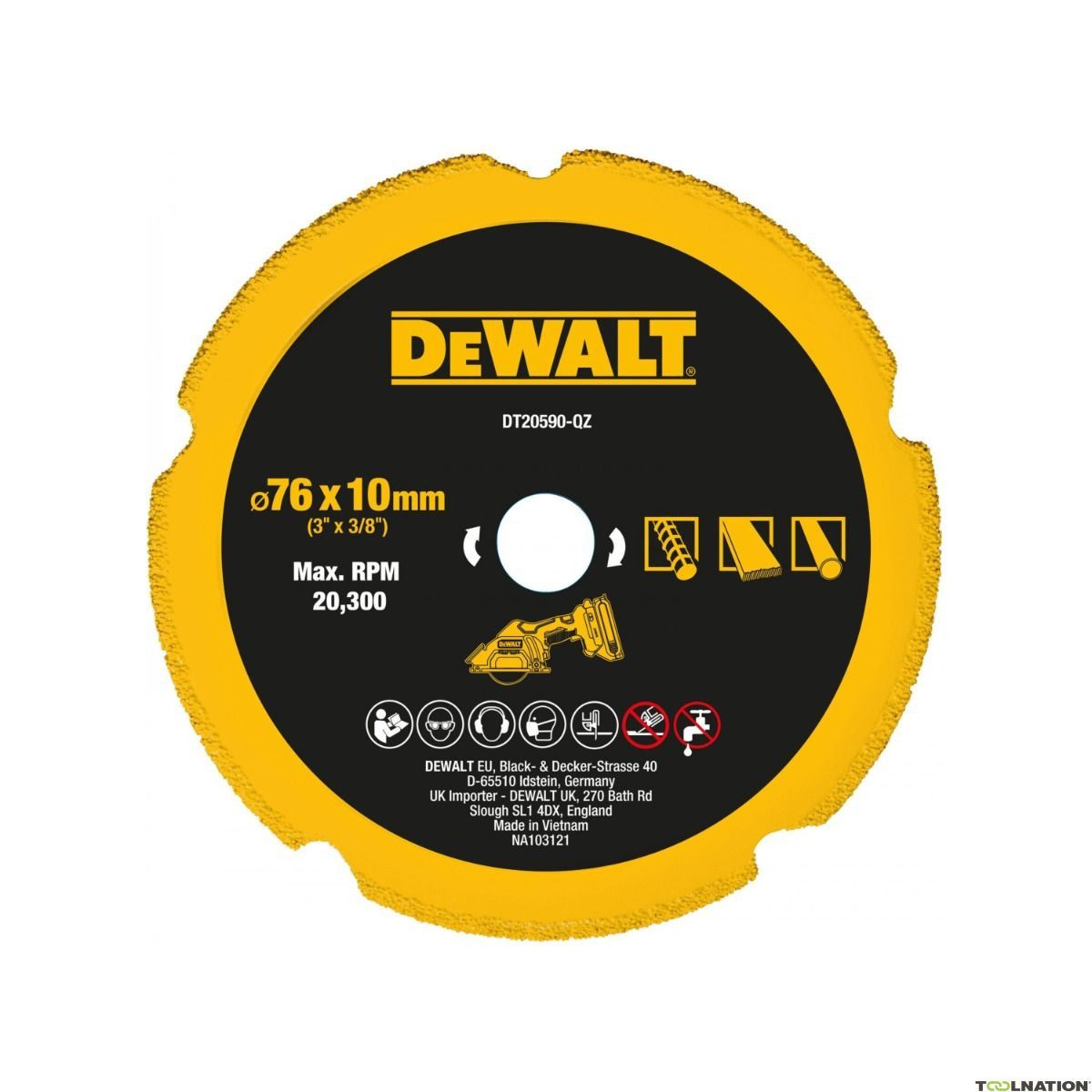 Disco diamante multimaterial 73mm para DCS438 Dewalt DT20590