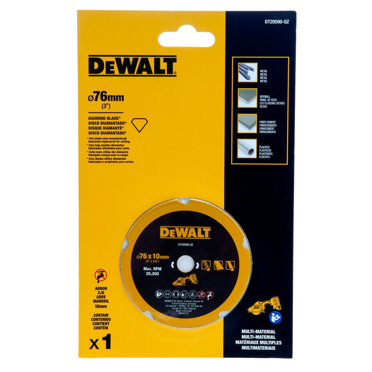 Disco diamante multimaterial 73mm para DCS438 Dewalt DT20590