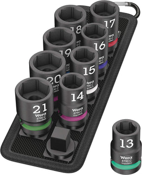 Juego de 9 llaves de vaso de arrastre 1/2" Belt C Impaktor 1 Wera 004580