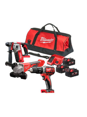 Kit Fontanería 3 herramientas + 2bat 4Ah + bat 5Ah + cargador + Bolsa Milwaukee M18 BPP3D-543B