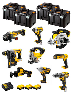 Kit Dewalt 9 herramientas + 3 bat 5ah + Cargador DCB115 + 4xTstak VI DCK991P3