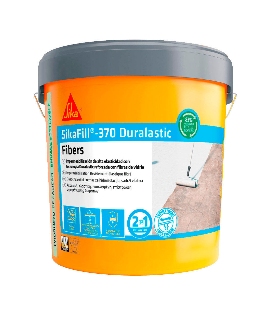 Bote Pintura Impermeable Sikafill-370 Fibras 20kg