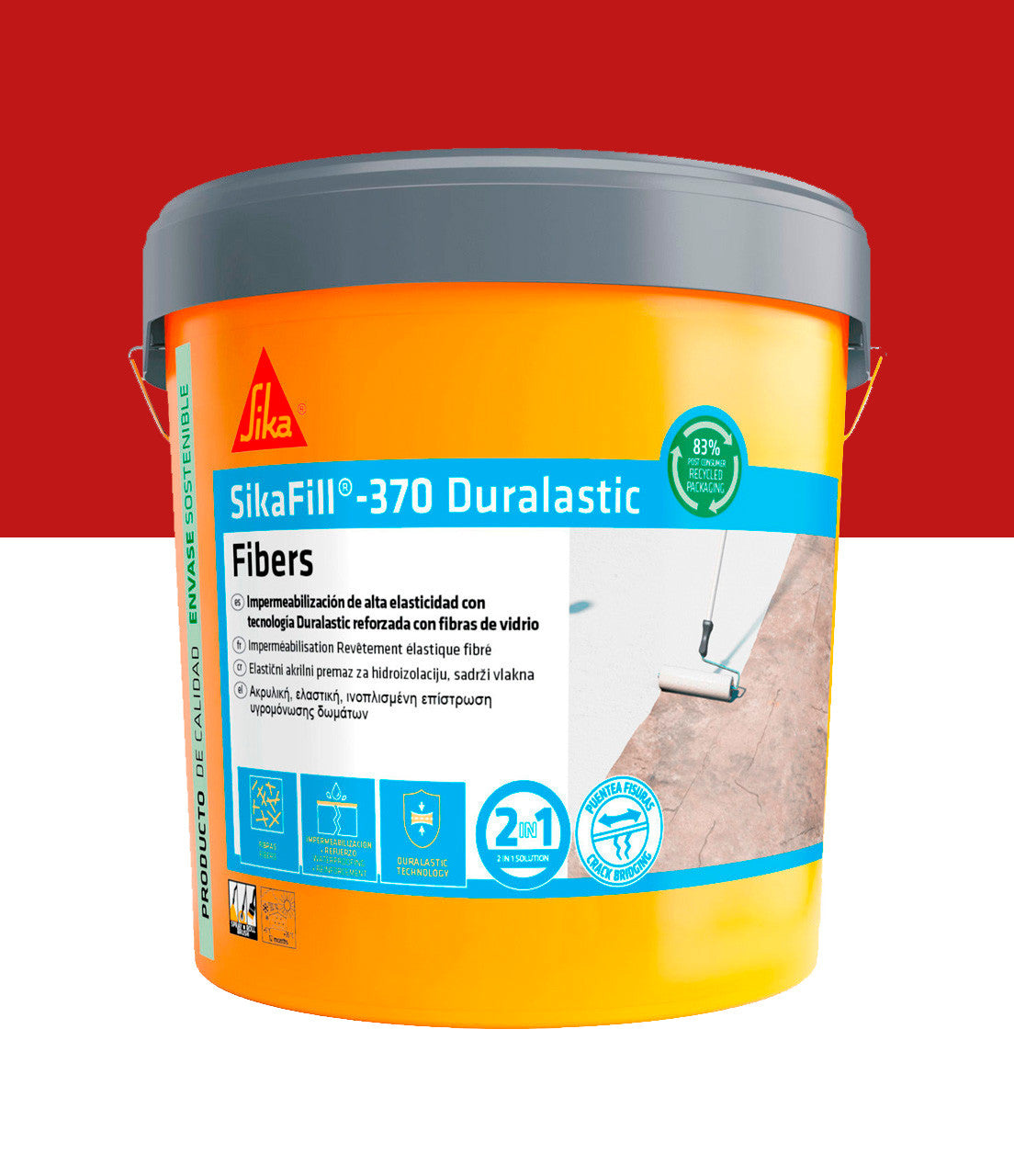 Bote Pintura Impermeable Sikafill-370 Fibras 5kg