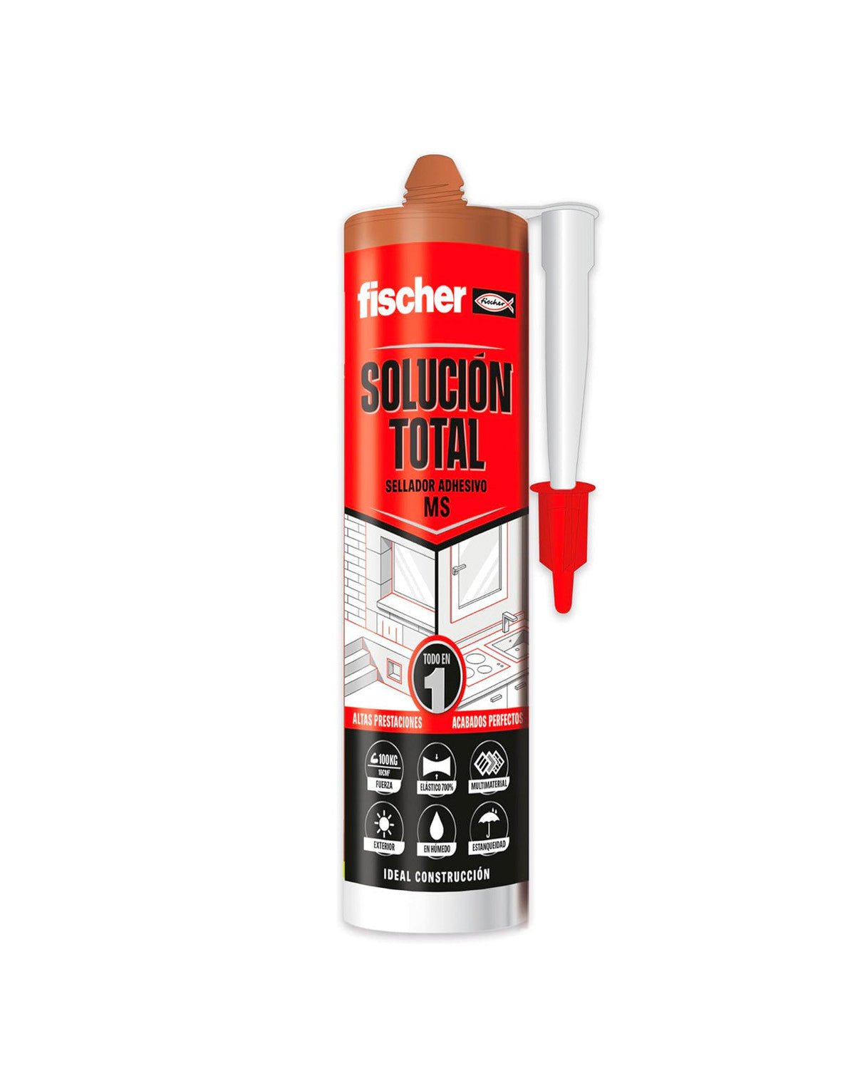 Cartucho Sellante Adhesivo MS Solucion Total 290ml Fischer