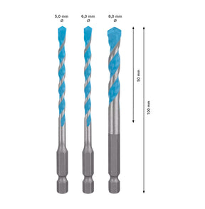 Set de 3 brocas EXPERT HEX-9 Multiconstruction 5/6/8mm Bosch